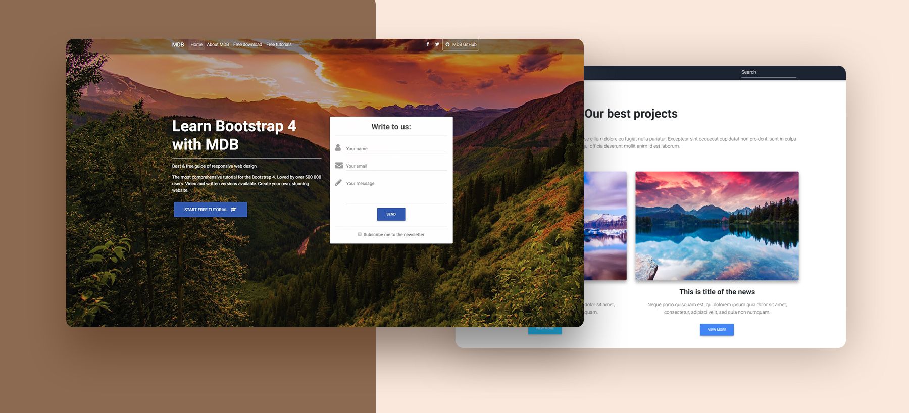 Landing Page Template - Bootstrap 4 & Material Design